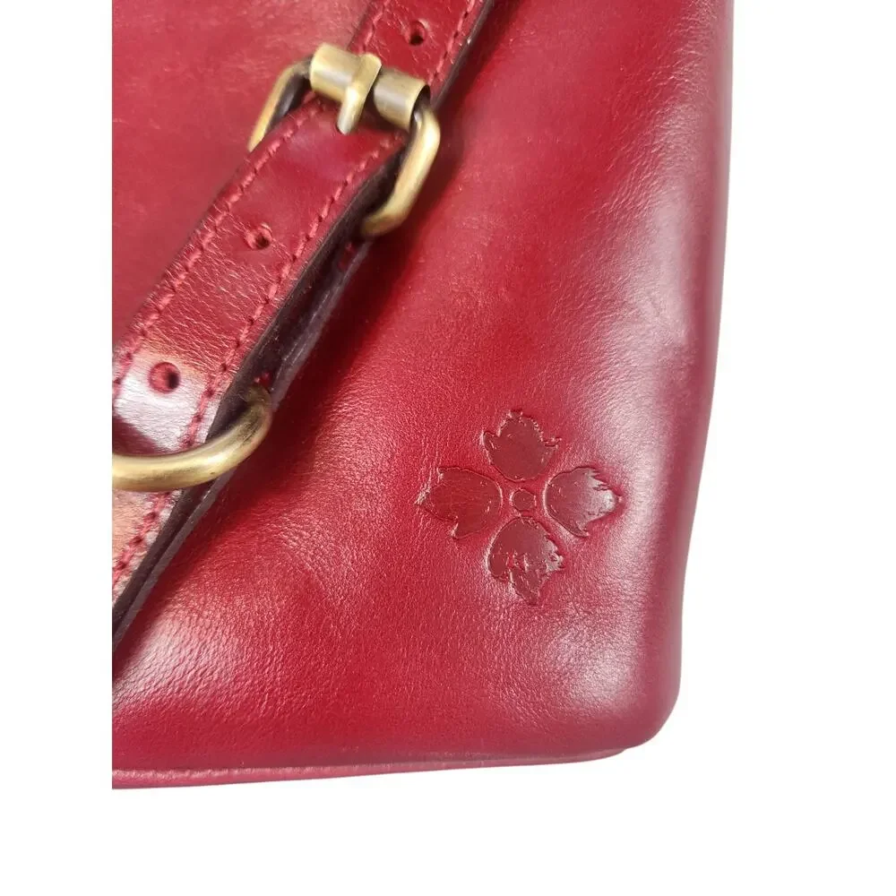 Patricia Nash Elia‎ Hobo shoulder bag ruby red leather purse belt and buckle